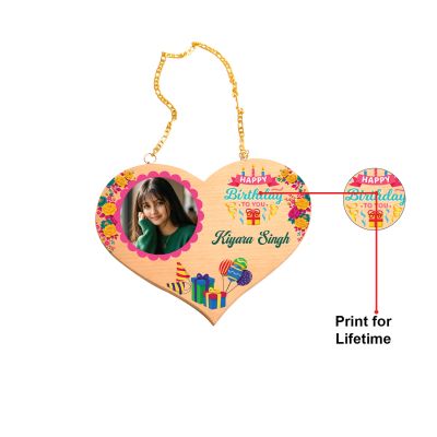 Personalized Happy Birthday Heart-Shaped Wooden Hanging Plaque  Custom With Name & Photo  Birthday Gift for Girls, Daughters, Sister, Wife and Best Friends
